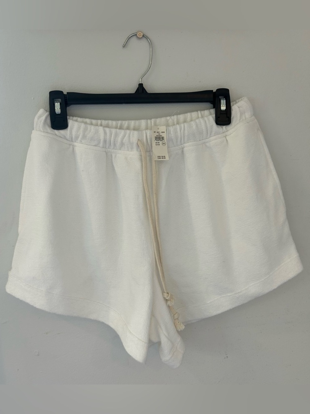 Aerie Women's Athletic Shorts Terry Fabric Real Good Drawstring White